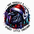 Spooky Little Christmas Raven PNG – Gothic Holiday Bird Clipart | Dark Festive Moonlit Sublimation Design
