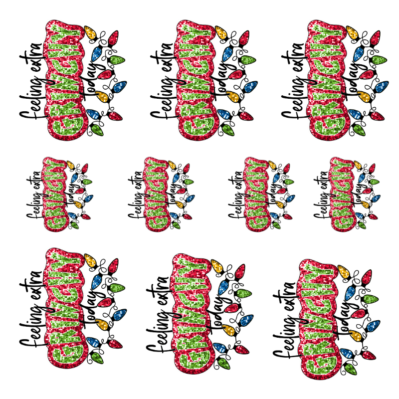 Feeling Extra Grinchy PNG, Funny Christmas Sublimation, Holiday Lights PNG, Grinchy Mood Quote Clipart, Digital Download