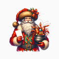 Lobster Pot Santa PNG – Coastal Christmas Clipart | Nautical Holiday Santa with Gifts & Seafood Pot
