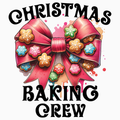 Christmas Baking Crew PNG | Festive Gingerbread Cookie Bow Artwork for Sublimation, Crafts, and Holiday Shirts