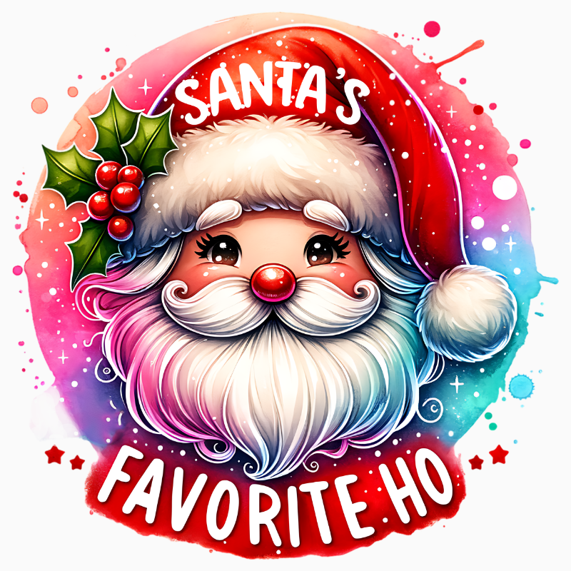 Santa’s Favorite Ho PNG – Funny Santa Face Christmas Clipart | Playful Holiday Sublimation Design