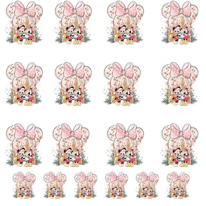 Pink Christmas Minnie PNG – Cute Holiday Mouse Clipart, Festive Bow & Ears Design, Winter Sublimation Graphic, Digital Download