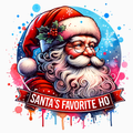 Santa’s Favorite Ho PNG – Vibrant Santa Face Christmas Clipart | Bold Funny Holiday Sublimation Design
