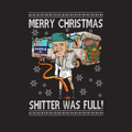 Merry Christmas Funny RV Design – “Shitter Was Full” Holiday PNG | Retro Camper Christmas Artwork