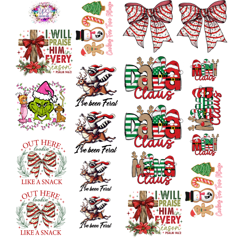 Christmas PNG Bundle – Funny Holiday Quotes, Claus Family Designs, Christian Christmas PNG, Cookies for Santa, Feral Santa, Festive Clipart Download