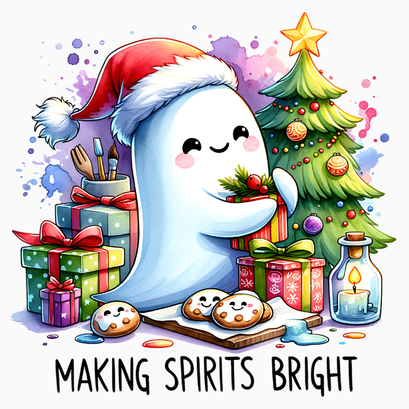 Making Spirits Bright – Ghost Christmas PNG