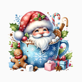 Santa in Hot Cocoa Mug PNG – Cozy Christmas Clipart | Cute Holiday Downloadable Artwork for Crafts & Apparel