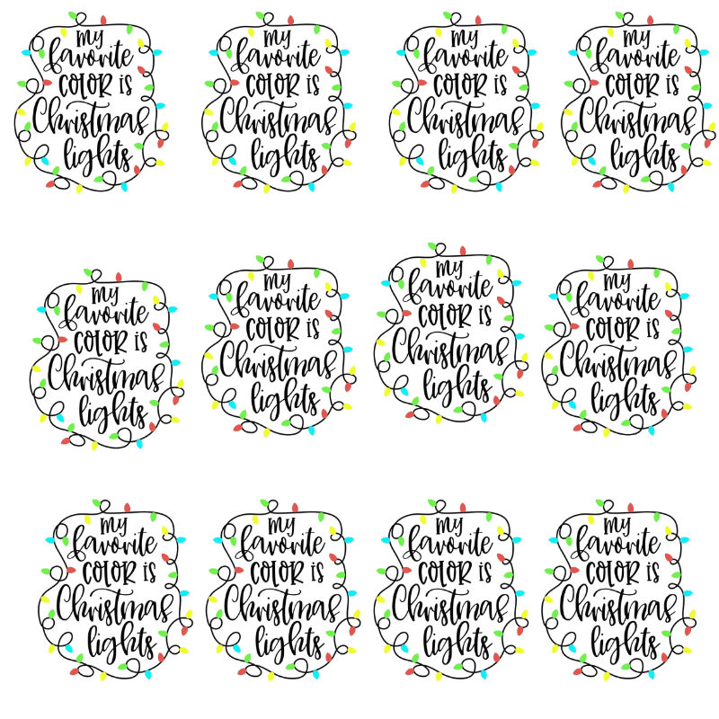 Christmas Lights PNG – My Favourite Color Is Christmas Lights, Colorful Holiday Lights Sublimation, Festive Quote Clipart, Digital Download