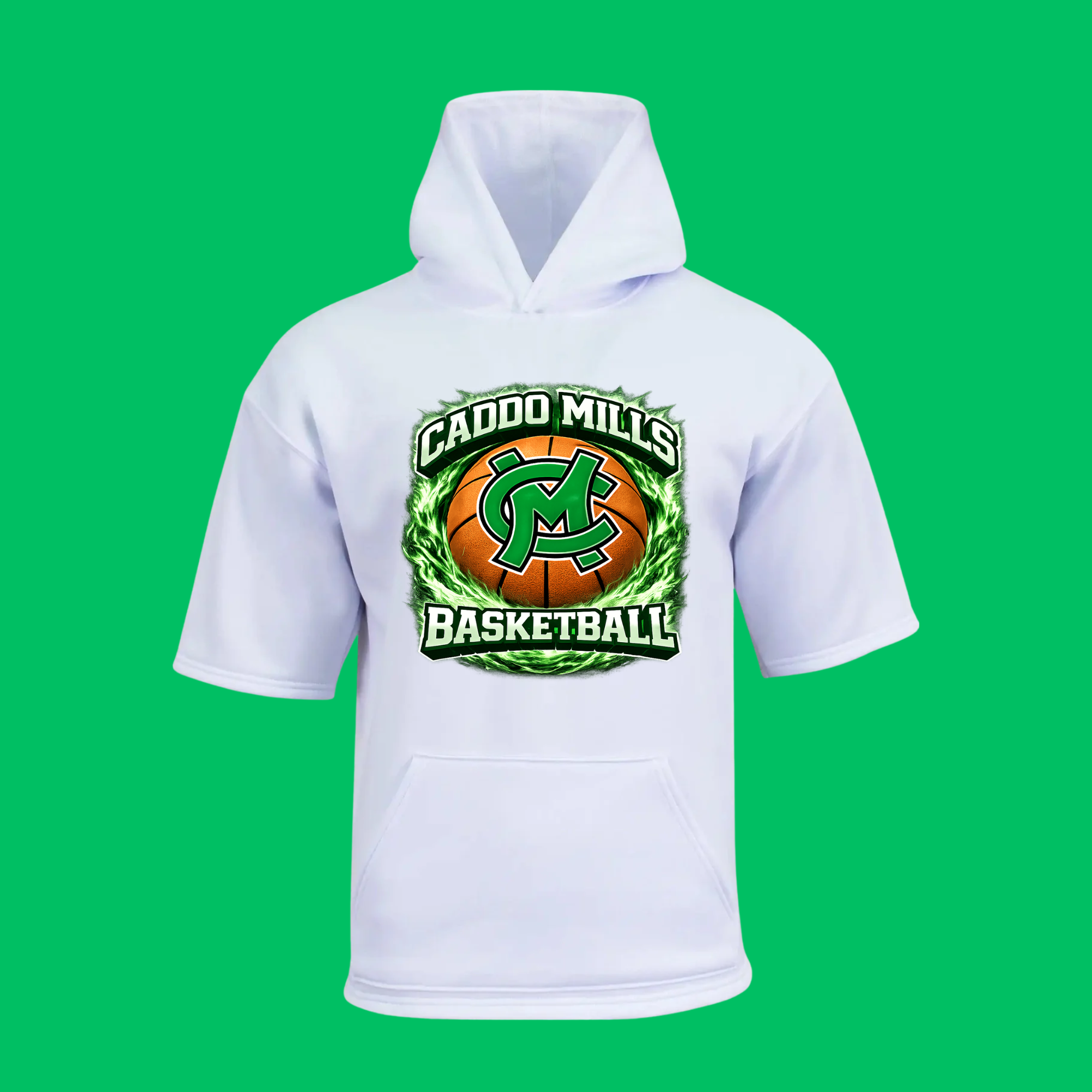 Youth Short Sleeve Fleece Caddo Mills Basketball Hoodie