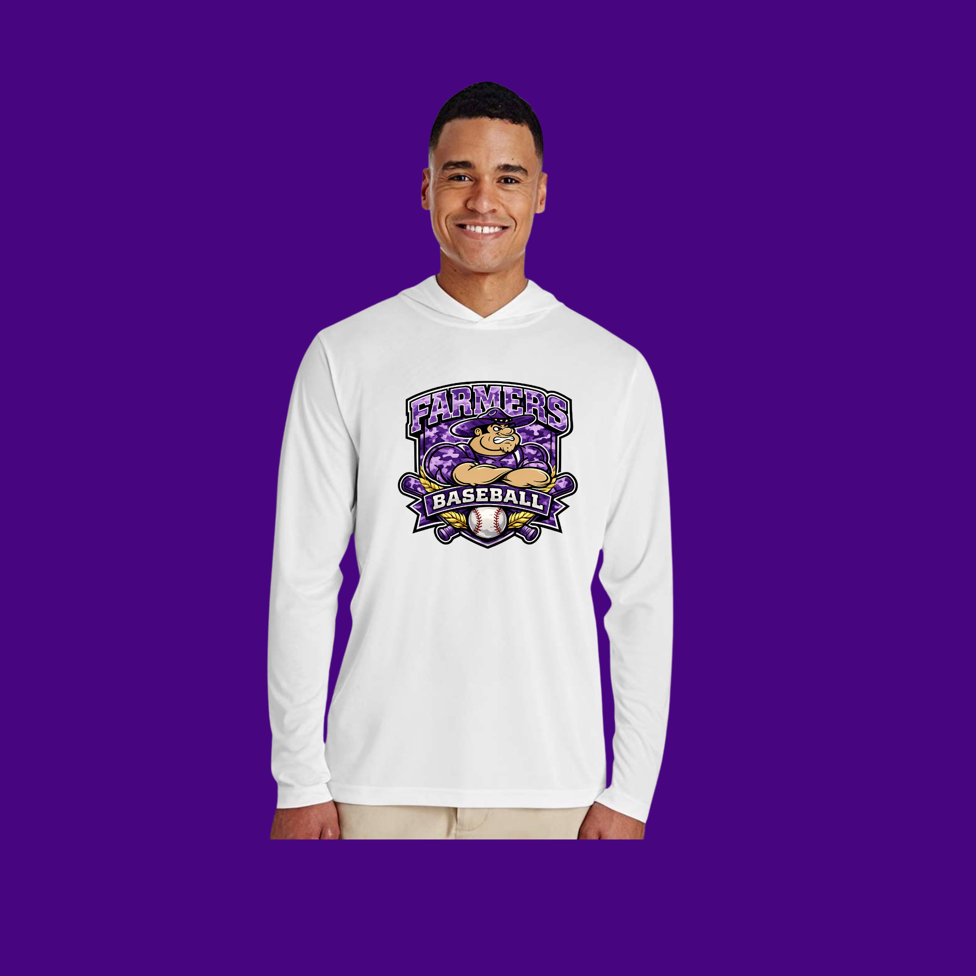 Dri Fit Performance Hooded Camo Farmers Baseball Shirt