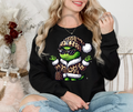 Black Grinch Designer Purse Crewneck Sweatshirt – Luxury Inspired Holiday Graphic Crewneck
