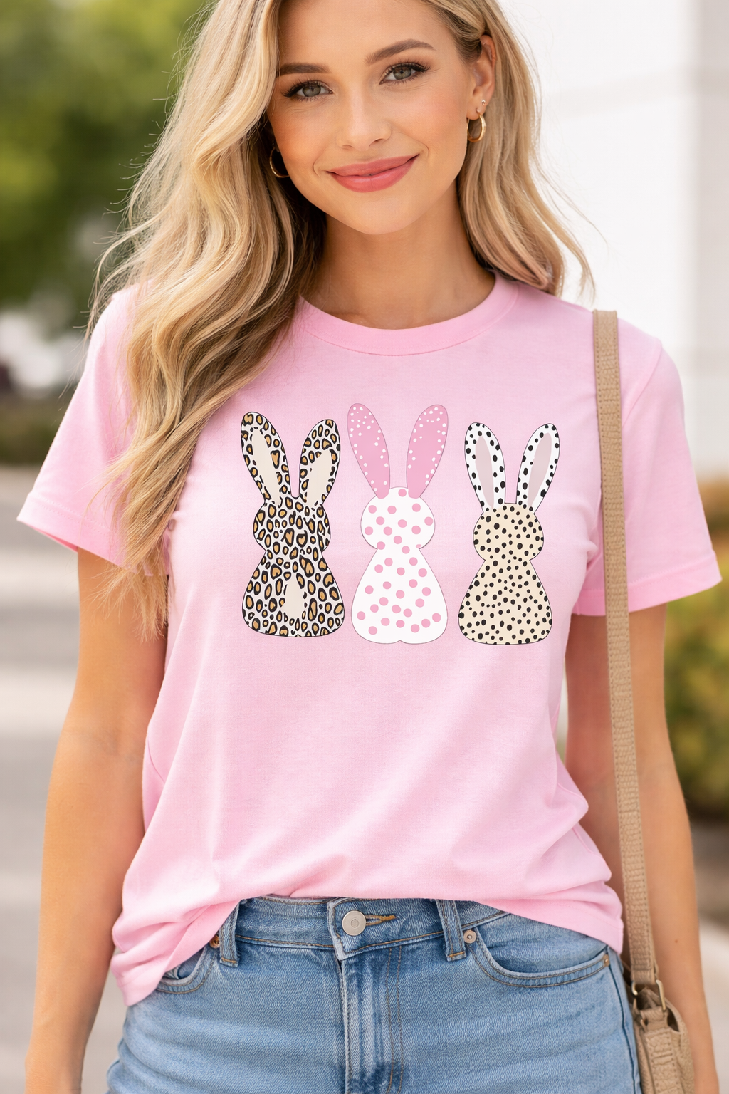 Cheetah Bunny T-Shirt | Trendy Easter Graphic Tee