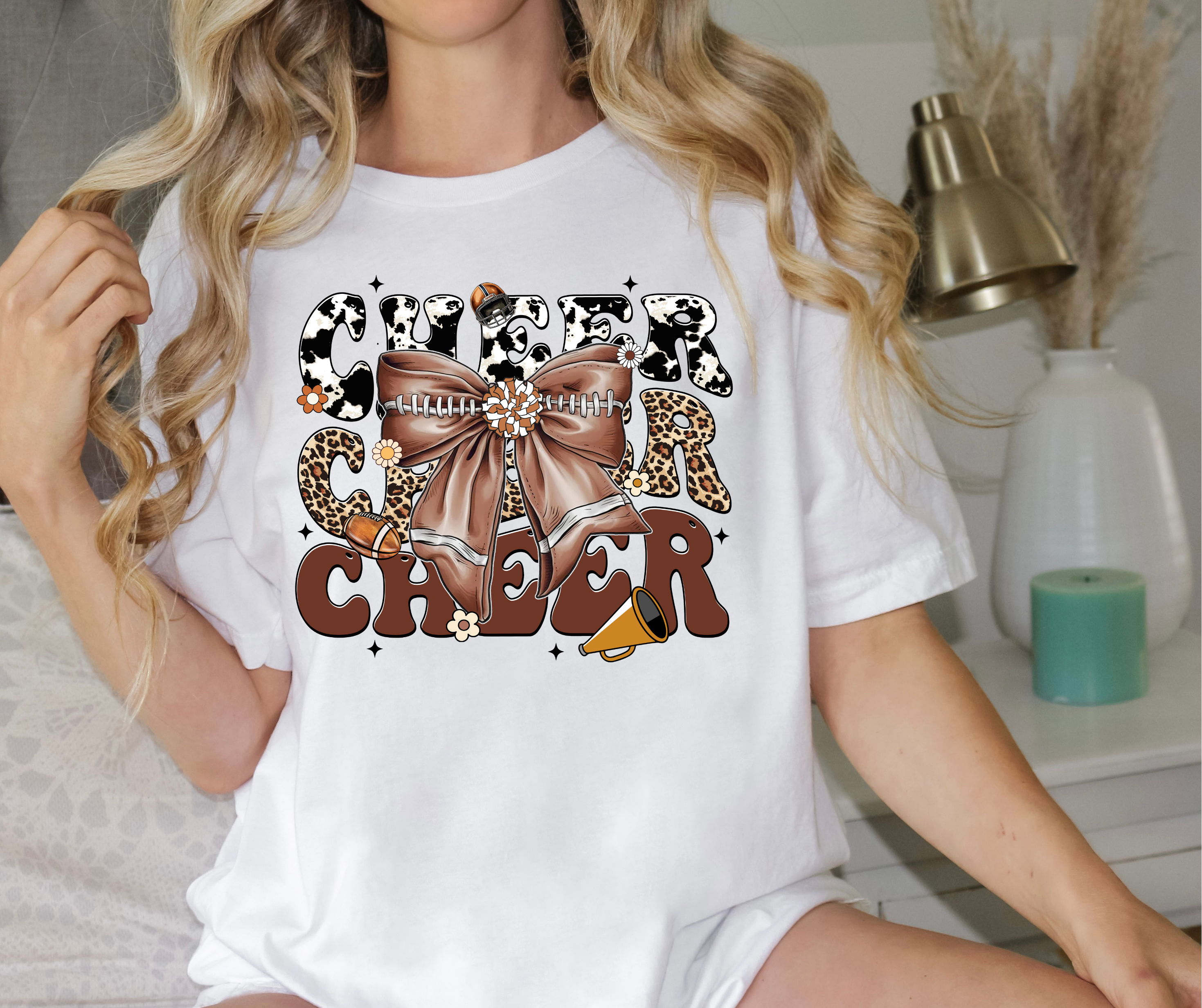Cheer Bow Shirt – Cute Cheerleader Spirit Game Day Tee