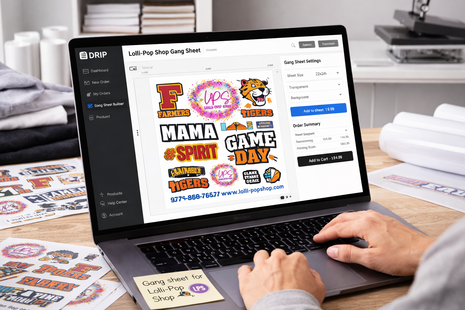 DTF Gang Sheet Builder | Custom Heat Transfer Prints | Lolli-Pop Shop