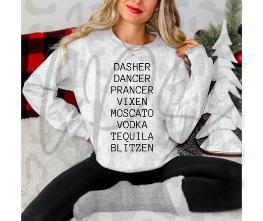 Dasher Dancer Prancer Vixen Moscato Crewneck