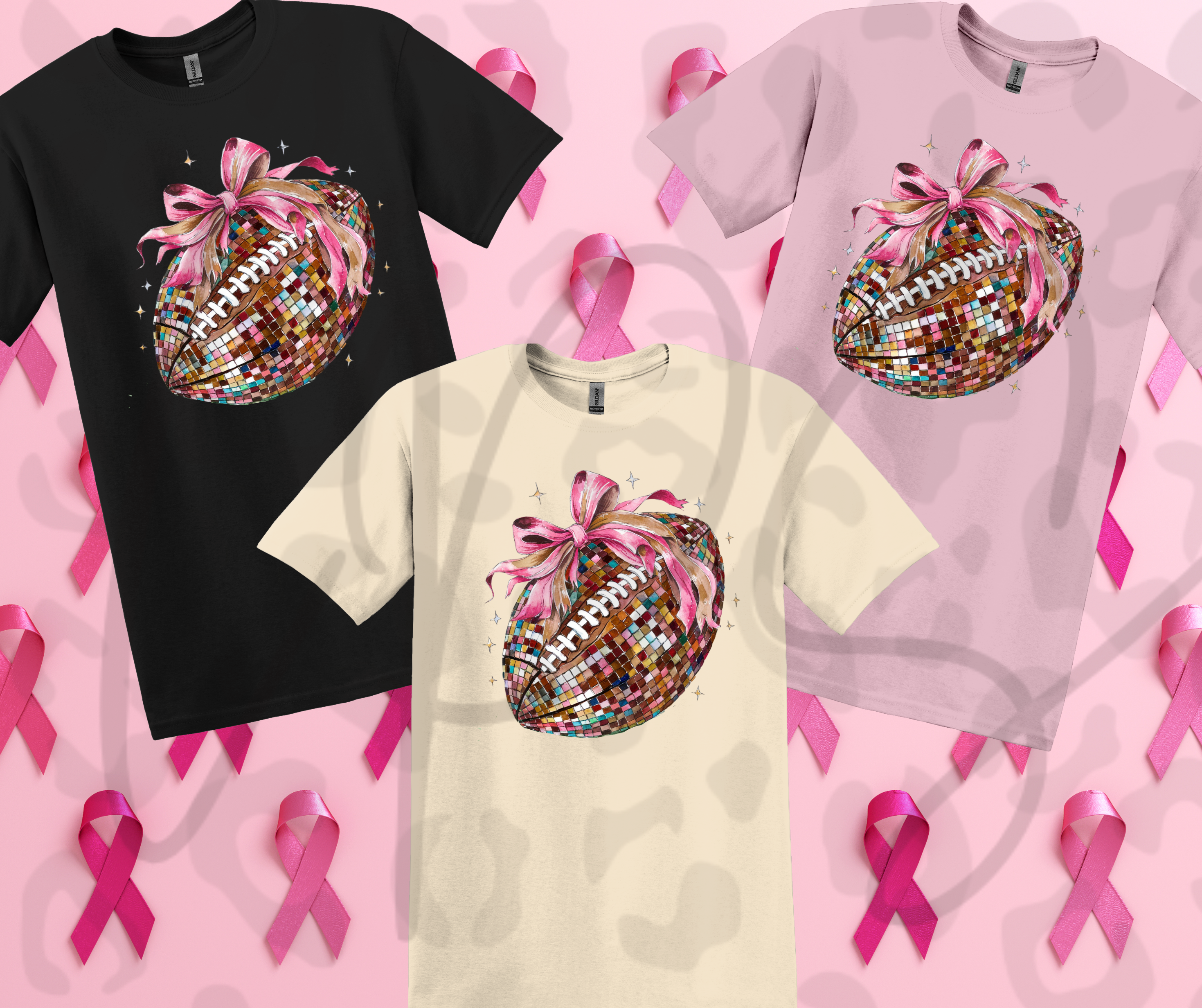 Disco Football Pink Out Shirt – Sparkly Game Day Fan Tee