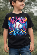 Respect the Drip Youth Baseball Shirt | Kids Game Day Tee