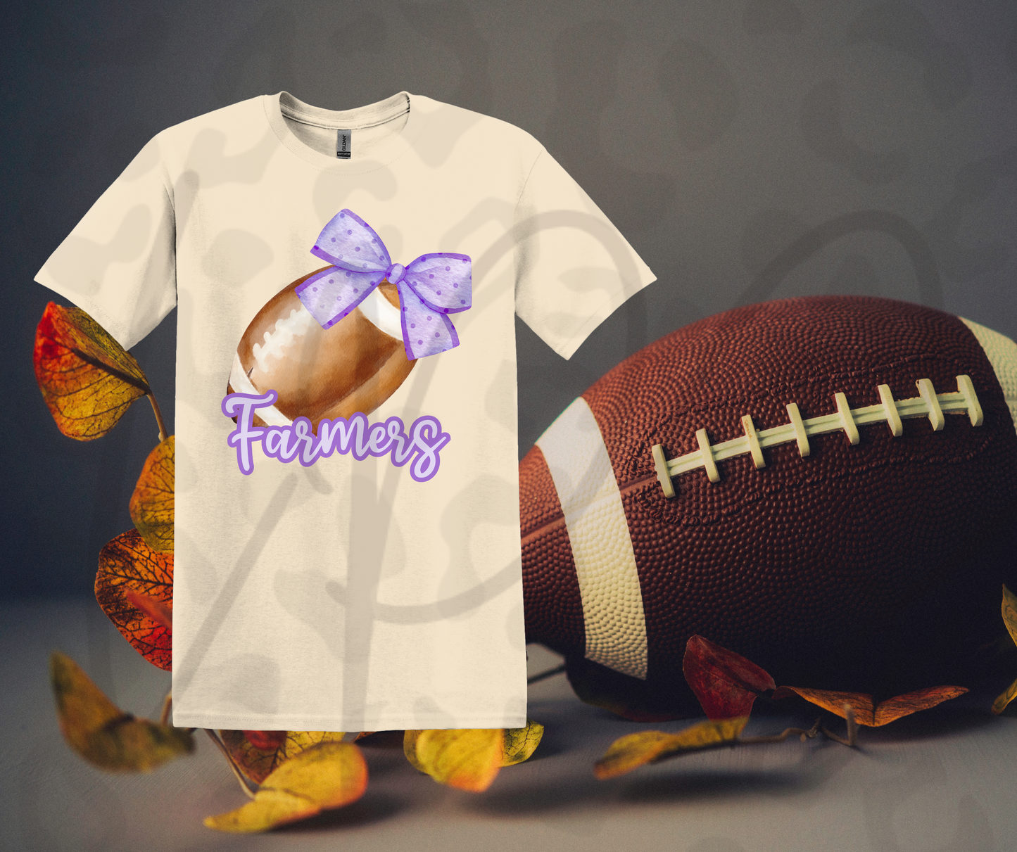 Farmers Footbal with Purple Bow Shirt