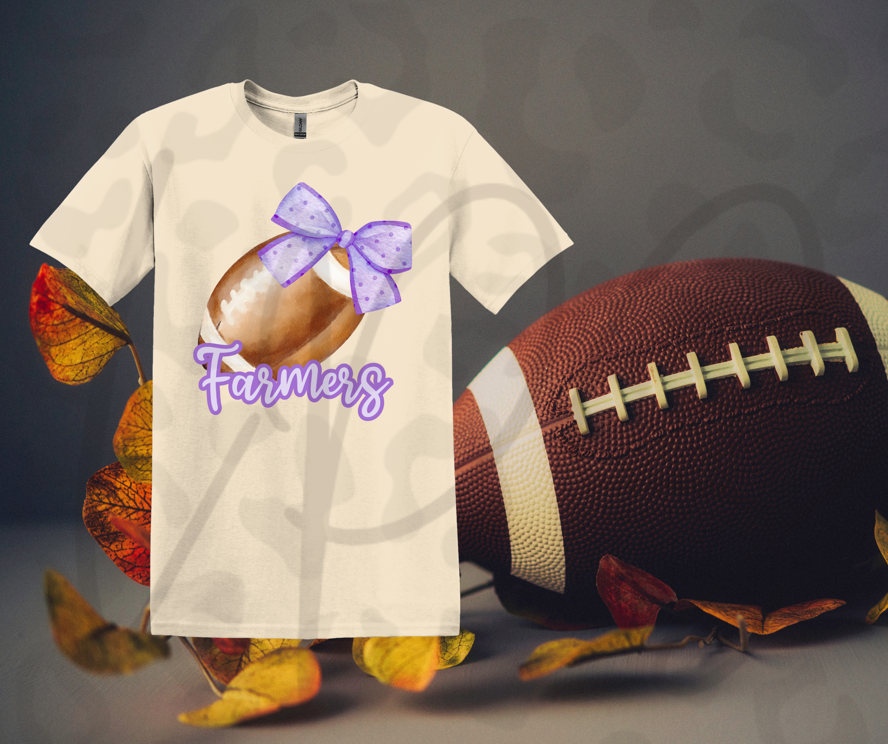 Farmers Football Purple Bow Shirt – Cute Game Day Fan Tee