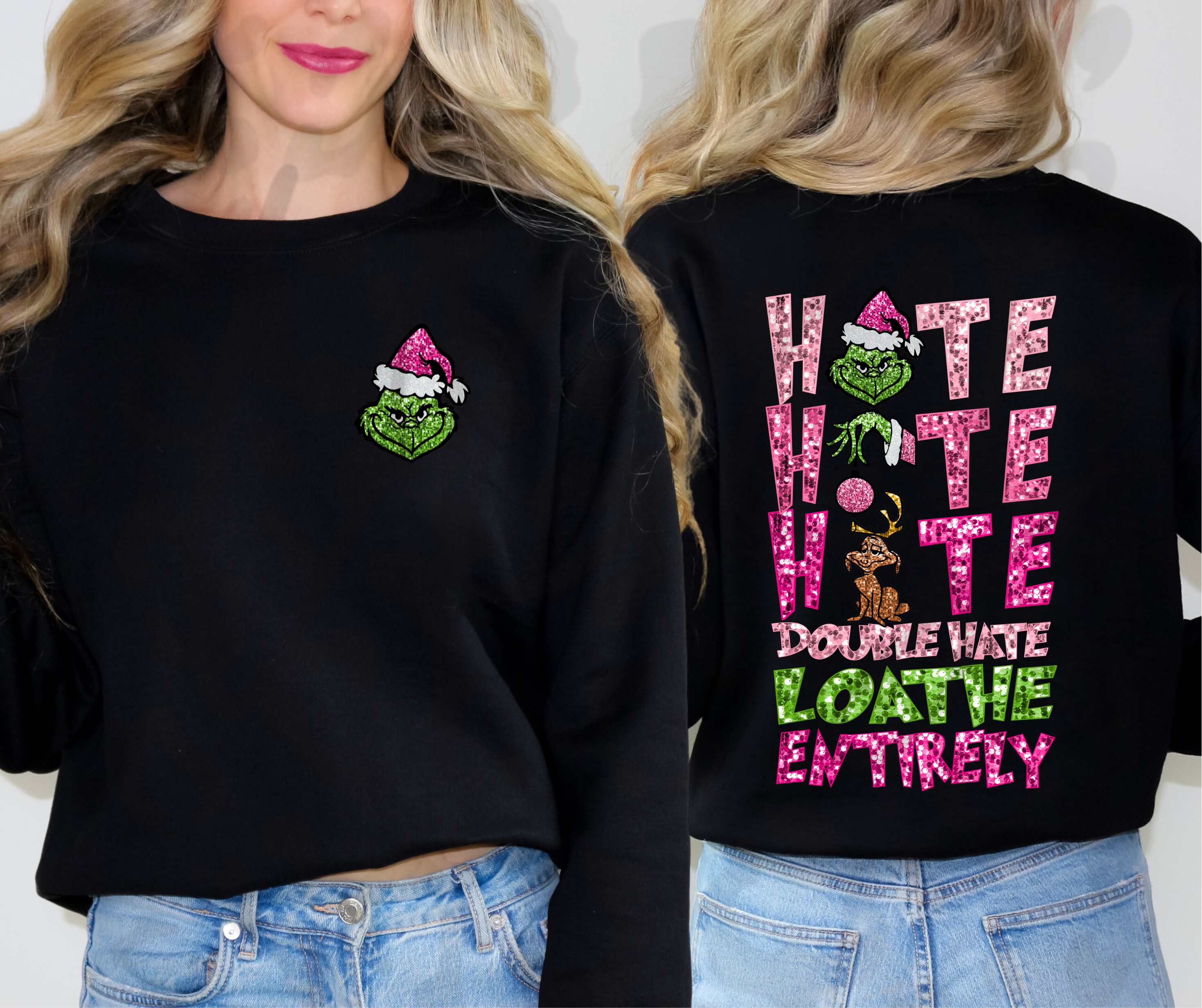 Grinch Crewneck – Hate Hate Hate Double Hate Sweatshirt