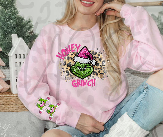 Honey Grinch Claus Crewneck