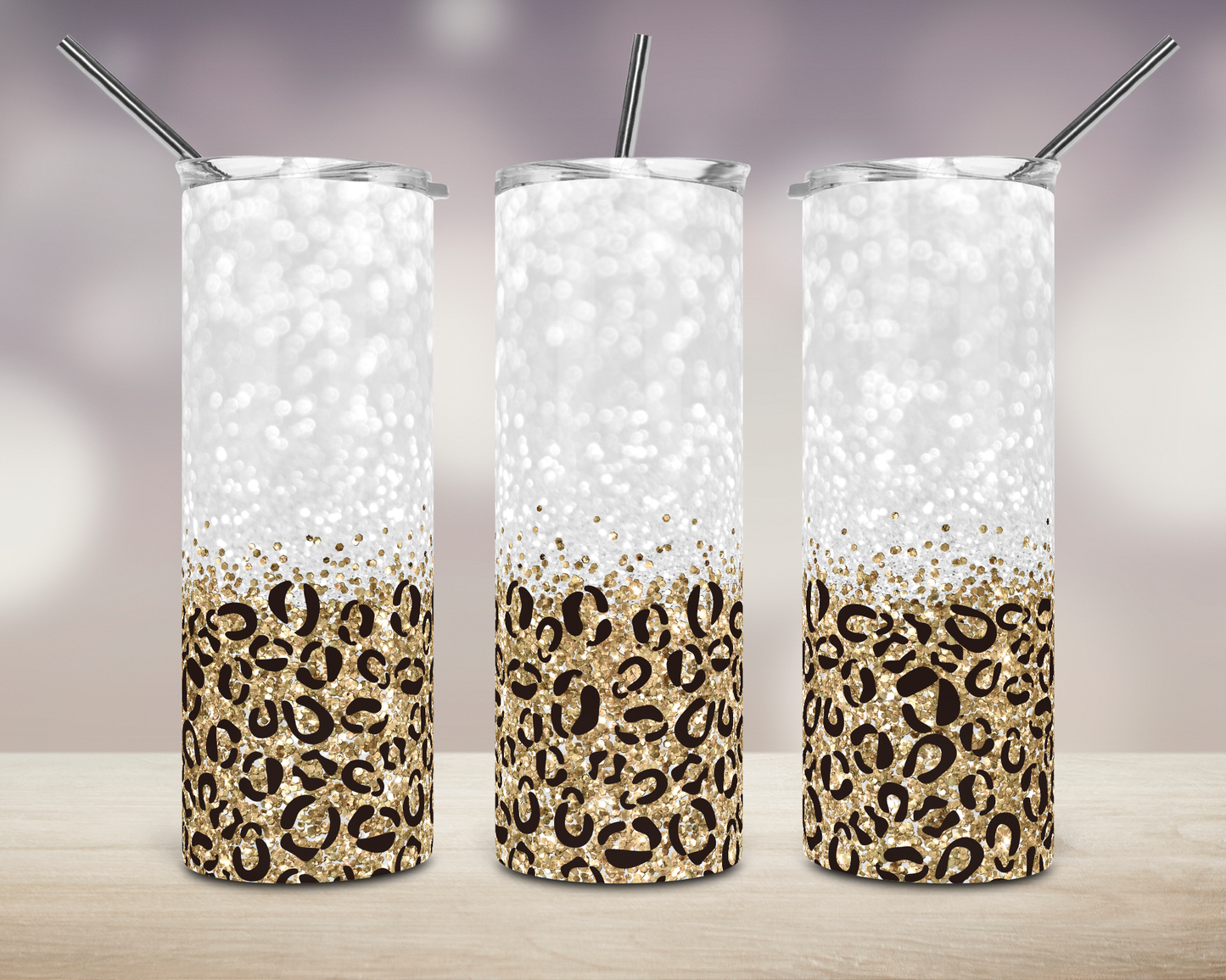 Leopard Glitter Tumbler