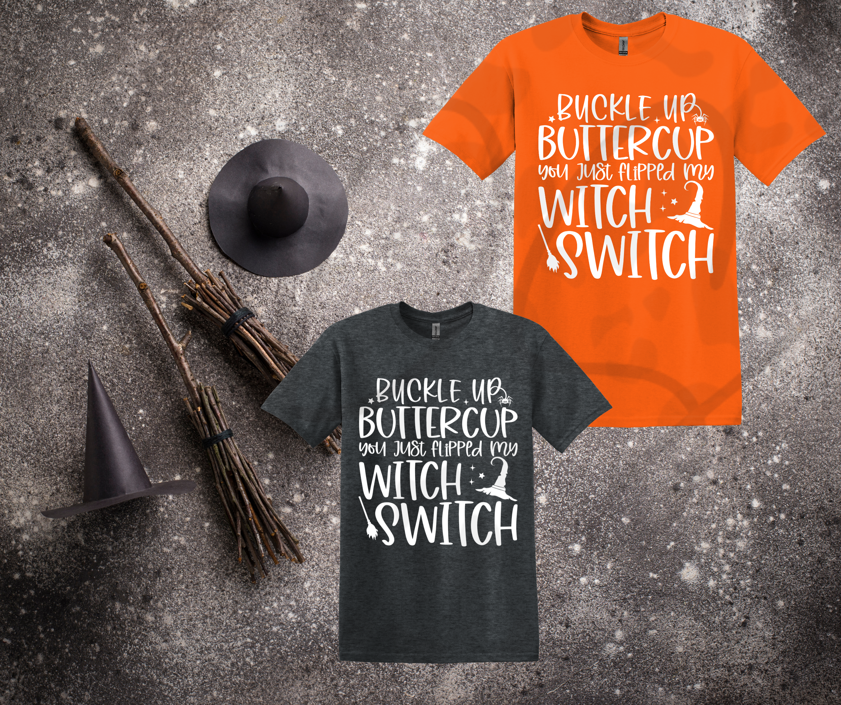 Buckle Up Buttercup Witch Switch Shirt – Funny Halloween Graphic Tee