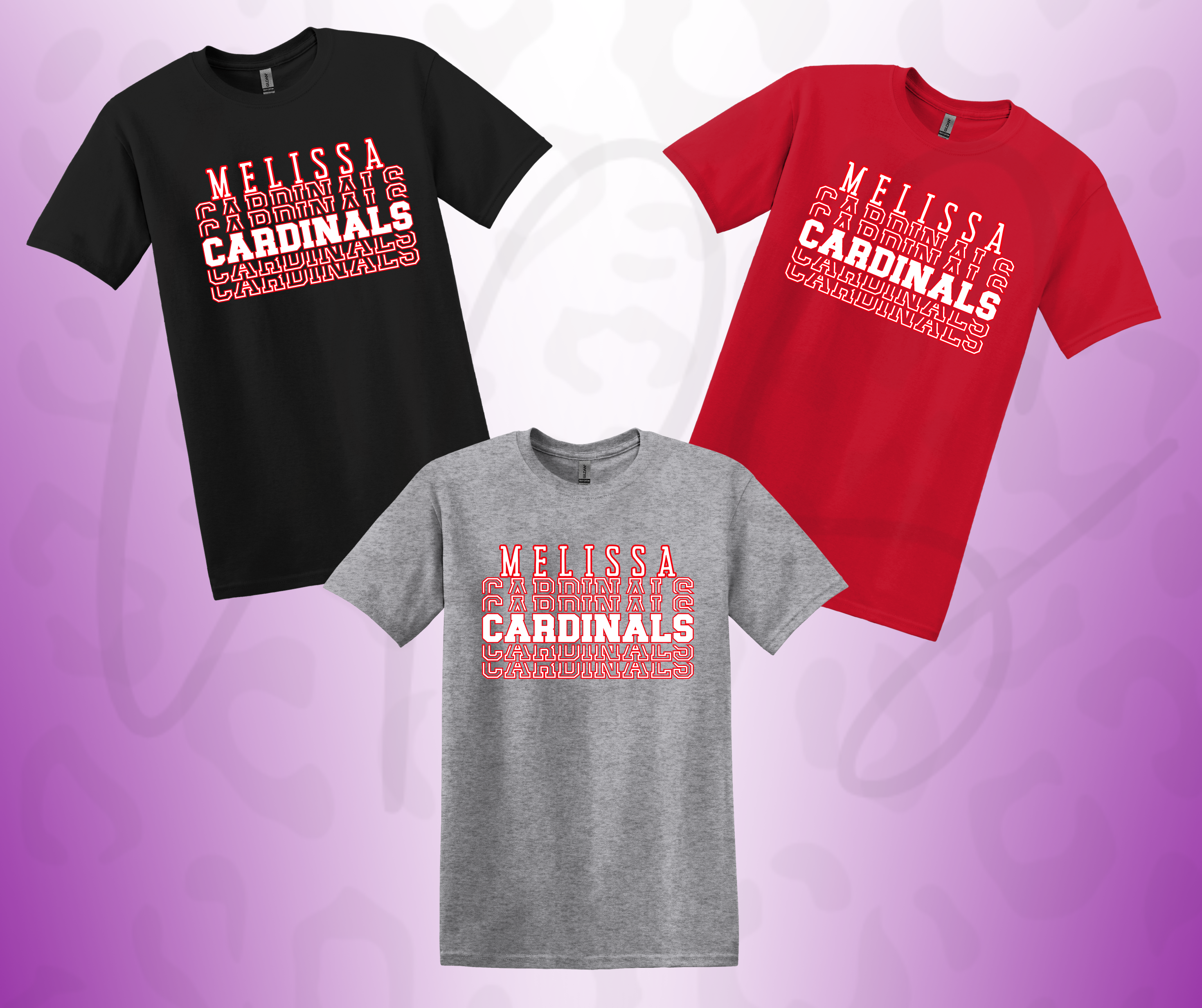 Stacked Melissa Cardinals Tee – Bold Layered Spirit Shirt That Hits Different