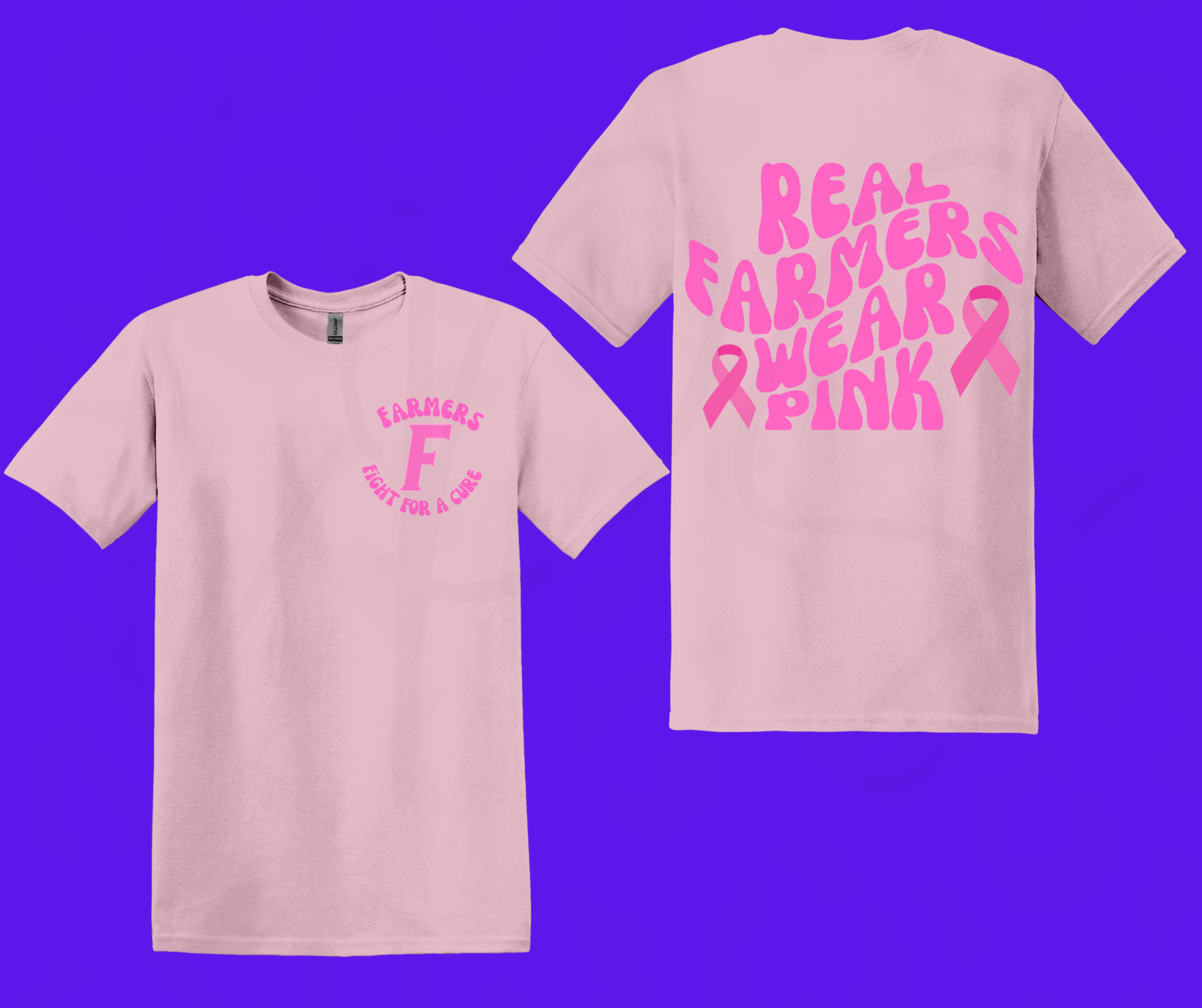 Real Farmers Wear Pink Shirt – Breast Cancer Awareness Farm Tee