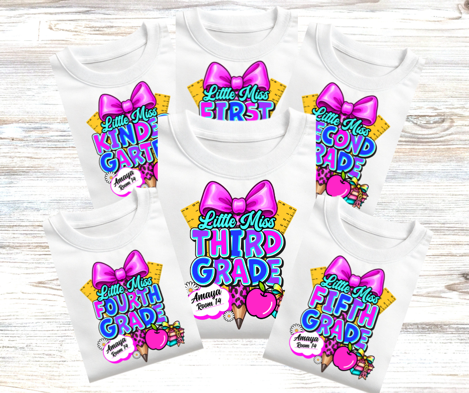 Personalized Little Miss Back to School Shirt – Cute Kids Tee