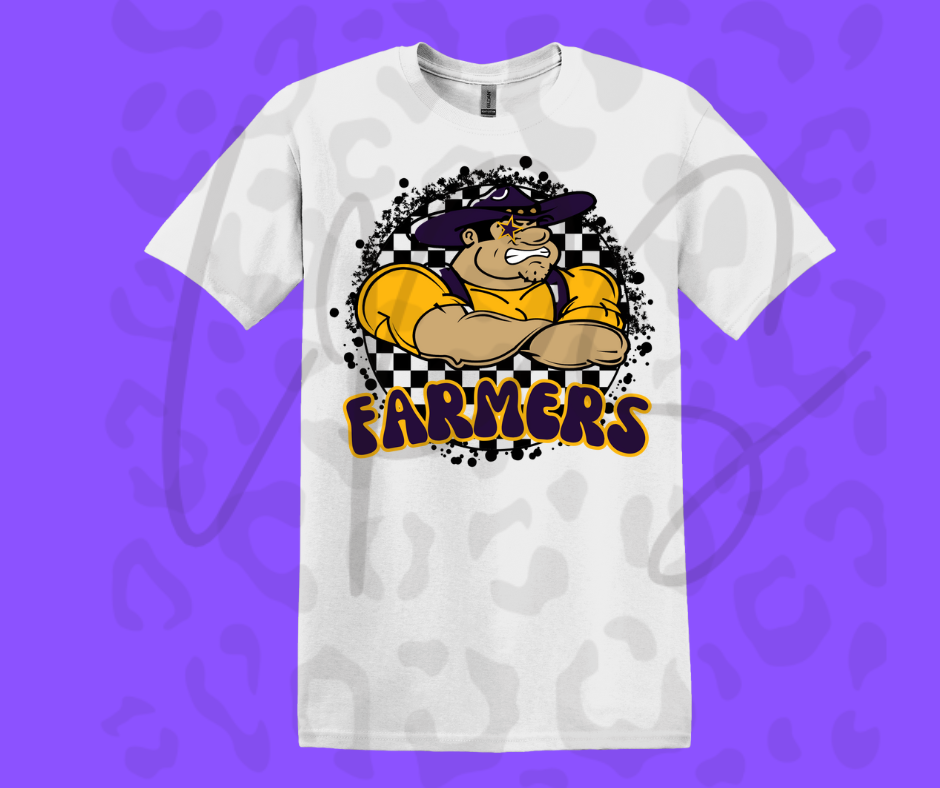 Farmers Mascot T‑Shirt – Bold Strength & School Spirit Tee