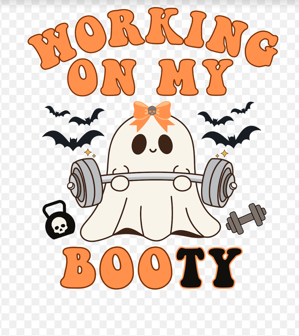 Working On My Booty DTF Transfer – Funny Fitness Design