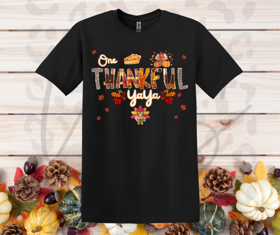 Thankful Yaya T-Shirt – Cozy Gift for Grandmothers