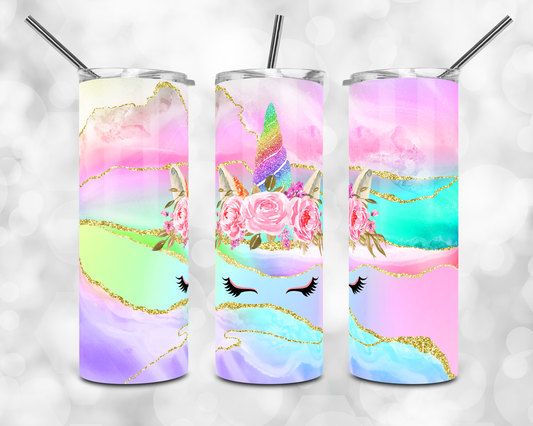 Unicorn Pastel Rainbow Tumbler