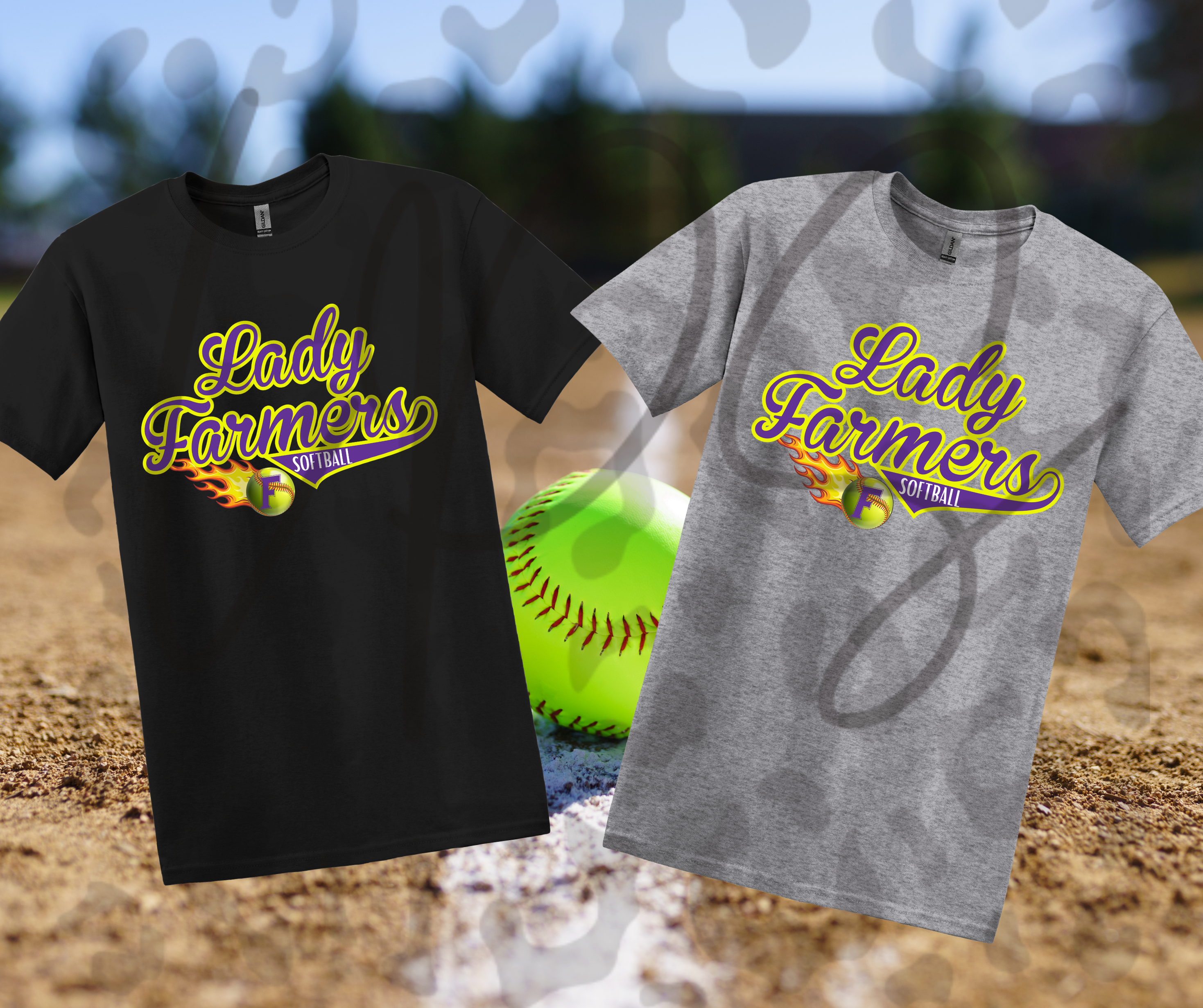 Lady Farmers Softball T-Shirt – Game Day Softball Fan Graphic Tee