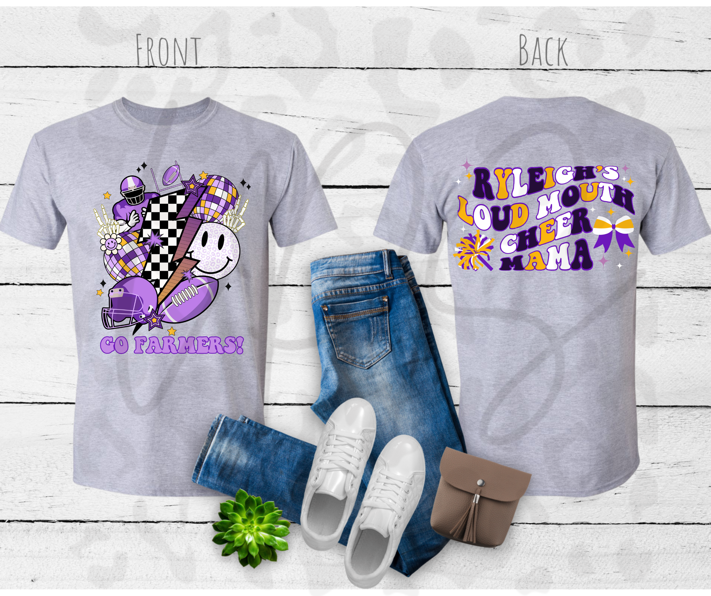 Purple Disco Football Mama Shirt – Loud & Proud Game Day Tee