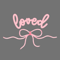 Loved Script Bow PNG – Pink Cursive Valentine Clipart | Minimal Girly Love Sublimation Design