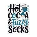Hot Cocoa & Fuzzy Socks PNG – Cozy Winter Clipart | Cute Holiday Mug & Snowman Sublimation Design