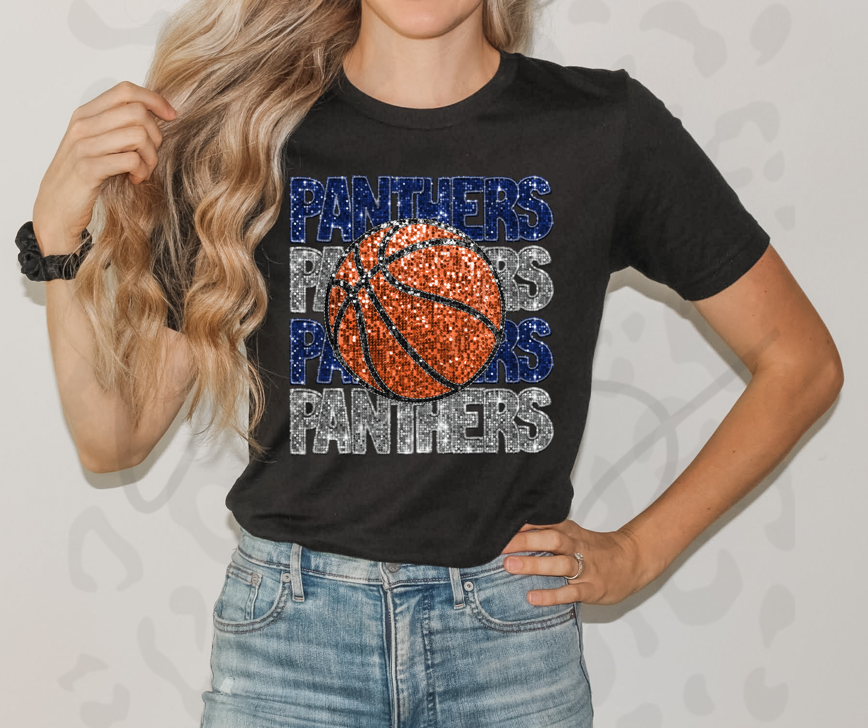 Panthers Sequin Tee – Sparkle in the Stands & Outshine Every Fan Around You