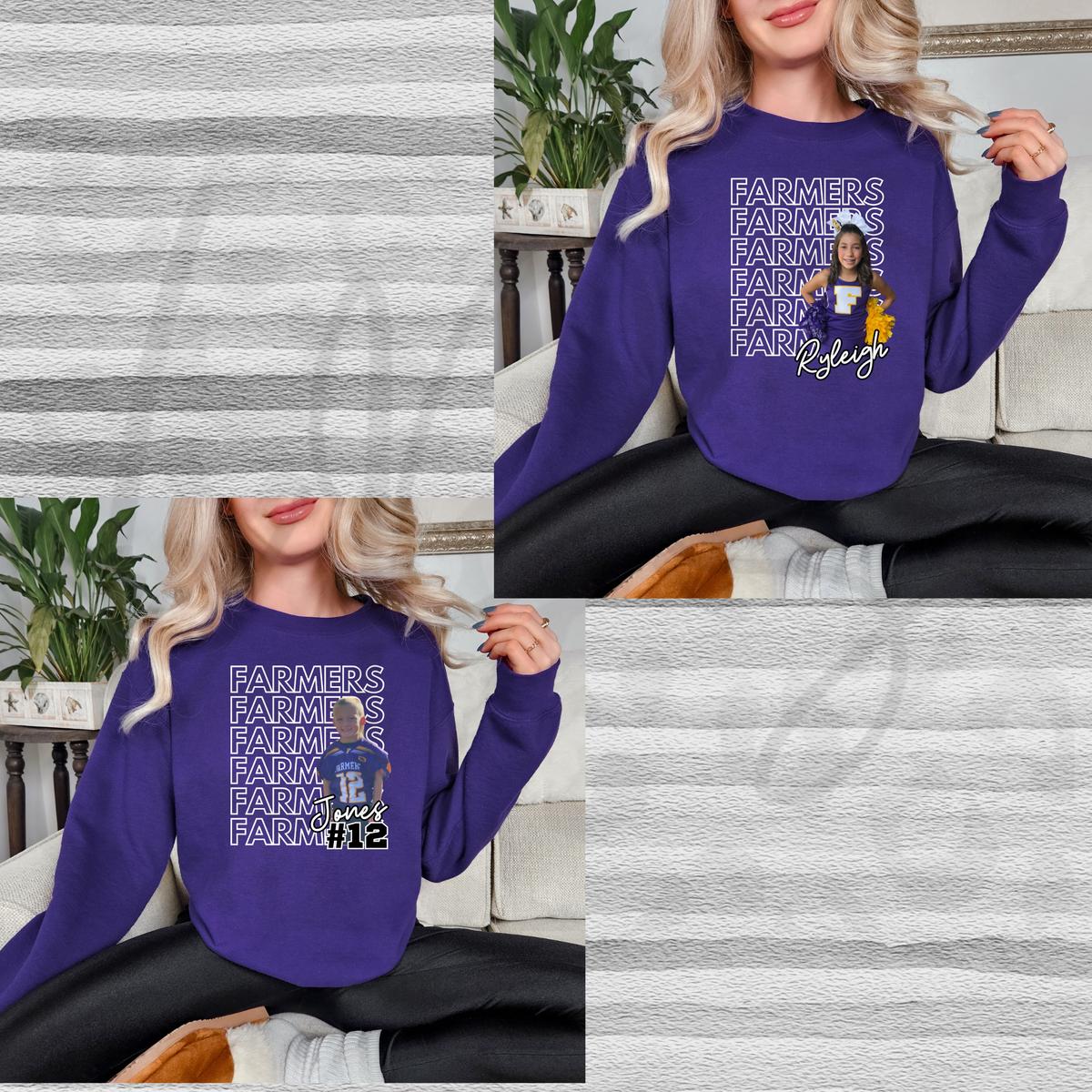 Farmers Personalized Crewneck – Custom Small Town Team Spirit Sweatshirt