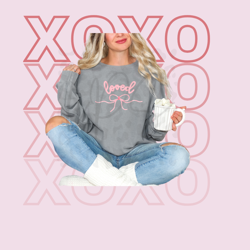 Local Bow PNG – Pink Script Valentine Clipart | Cute Girly Aesthetic Sublimation Design