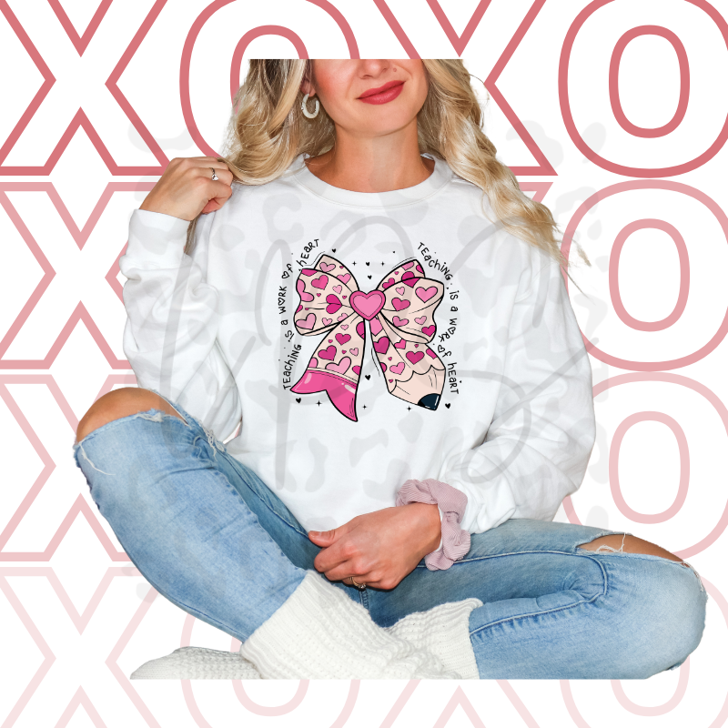 XOXO Leopard Valentine Bow PNG – Pink Leopard Print Clipart | Cute Girly Love Sublimation Design