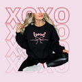 Loved Bow PNG – Pink Script Valentine Clipart | Cute Girly Love Sublimation Design