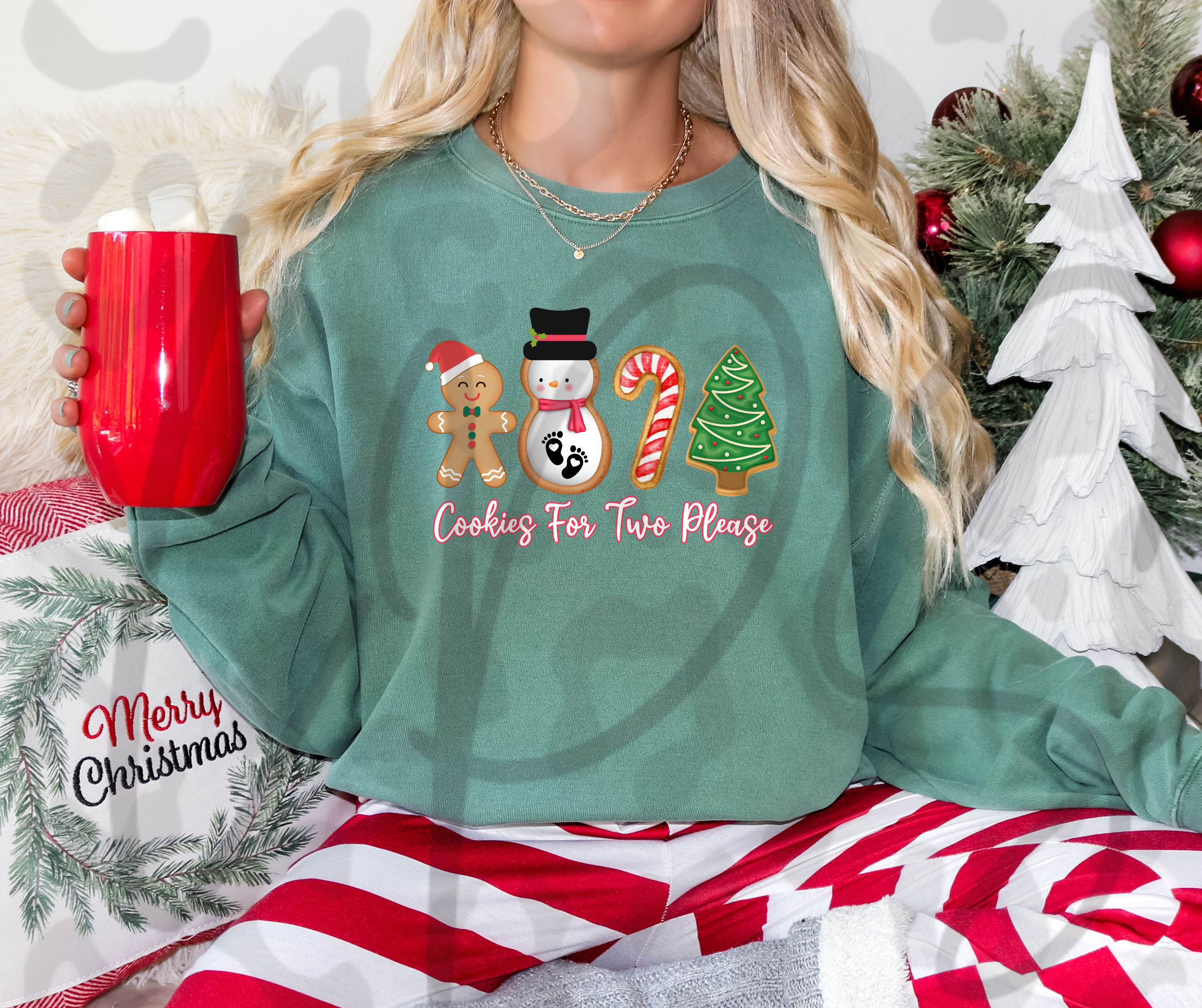 Cookies for Two Please Comfort Colors Crewneck – Cute Dessert Lover Sweatshirt