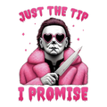 Just The Tip I Promise PNG – Pink Aesthetic Knife Humor Clipart | Funny Dark Valentine Sublimation Design