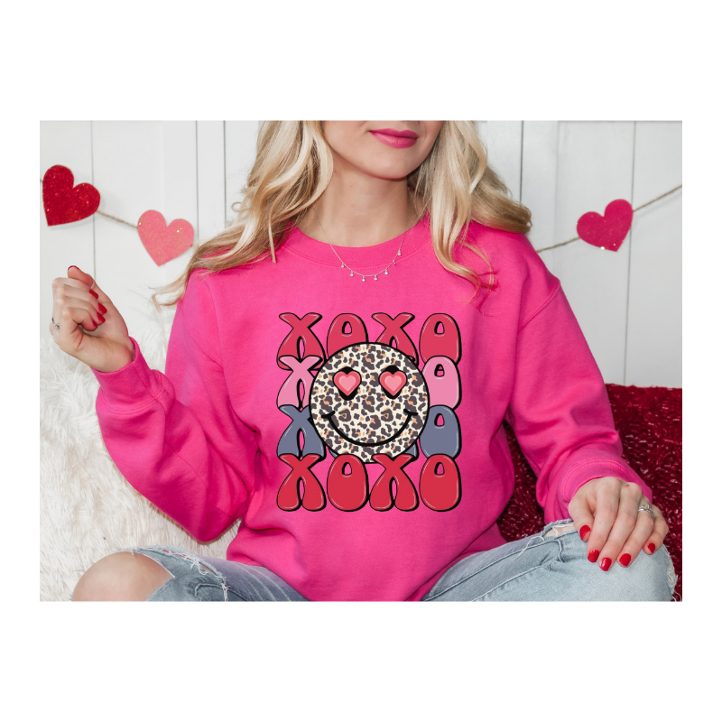 XOXO Leopard Heart PNG – Valentine’s Day Clipart | Cute Pink Love Sublimation Design