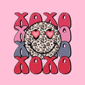 XOXO Leopard Smiley Face PNG – Heart Eyes Valentine Clipart | Cute Trendy Love Sublimation Design