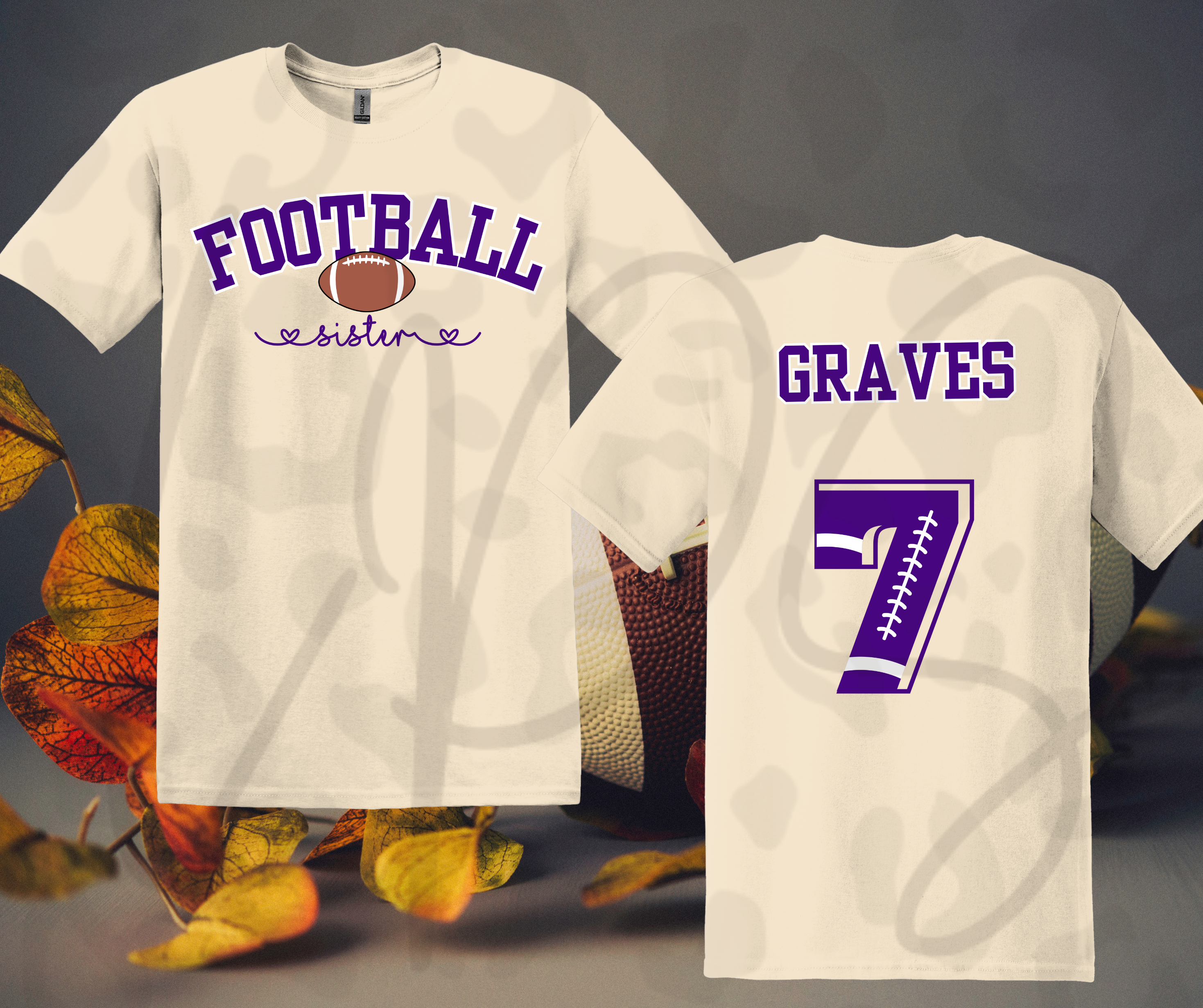 Football Mama Personalized Name & Number Tee – Wear Your Player's Story Front & Back