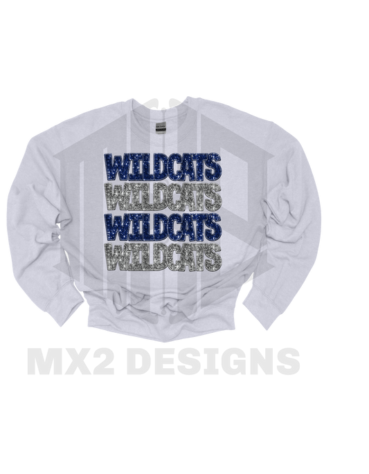 Sequin Wildcats Crewneck