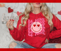 Be Mine Smiley Face Crewneck Sweatshirt – Cute Valentine’s Day Graphic Pullover